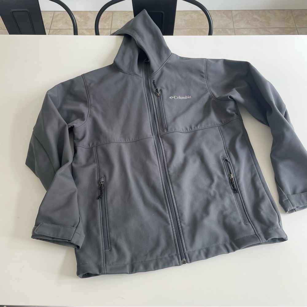 Columbia Men’s Dark Gray Fleece Lined Rain Jacket